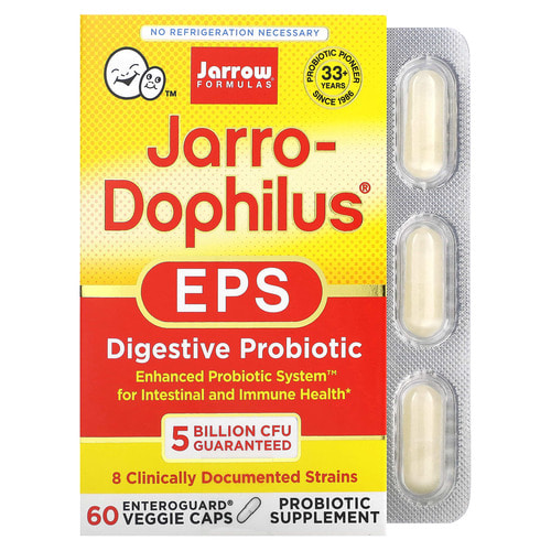 자로우포뮬러스 Jarro-Dophilus EPS 소화촉진 프로바이오틱 50억 Enteroguard 베지 캡슐 60정
